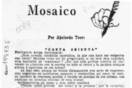 Mosaico  [artículo] Abelardo Troy.