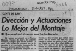 Dirección y actuaciones lo mejor del montaje  [artículo].