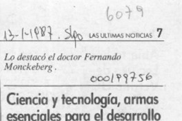Ciencia y tecnología, armas esenciales para el desarrollo  [artículo].