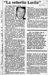 "La señorita Lucila"  [artículo] Enrique Skinner Zavala.