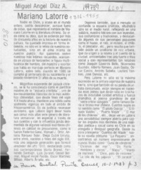 Mariano Latorre  [artículo] Miguel Angel Díaz A.