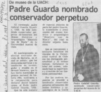 Padre Guarda nombrado conservador perpetuo, de Museo de Usach