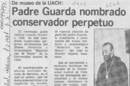 Padre Guarda nombrado conservador perpetuo, de Museo de Usach