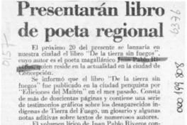 Presentarán libro de poeta regional  [artículo].