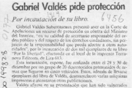 Gabriel Valdés pide protección  [artículo].