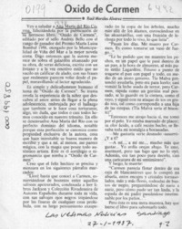 Oxido de Carmen  [artículo] Raúl Morales Alvarez.