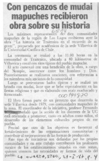 Con pencazos de mudai mapuches recibieron obra sobre su historia  [artículo].