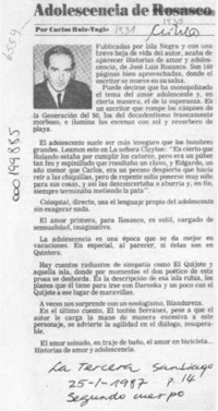 Adolescencia de Rosasco  [artículo] Carlos Ruiz-Tagle.