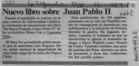 Nuevo libro sobre Juan Pablo II  [artículo].