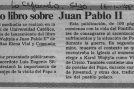 Nuevo libro sobre Juan Pablo II  [artículo].