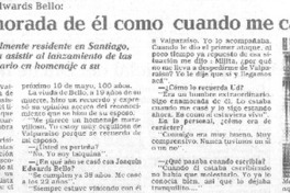 Viuda de Joaquín Edwards Bello, "Sigo enamorada de él como cuando me casé" (entrevista)