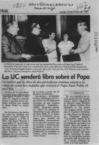La UC venderá libro sobre el Papa  [artículo].
