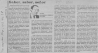Sabor, saber, señor  [artículo] Francisco Orrego Vicuña.