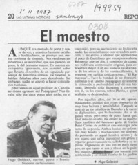 El maestro  [artículo] Hugo Goldsack.