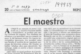 El maestro  [artículo] Hugo Goldsack.