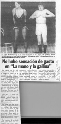 No hubo sensación de gasto en "La mano y la gallina"  [artículo].