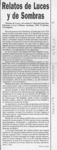 Relatos de luces y de sombras  [artículo] Marco Herrera.