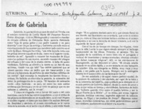 Ecos de Gabriela  [artículo] Ketty Farandato P.