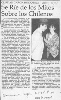 Cristián García Huidobro, se ríe de los mitos sobre los chilenos  [artículo].