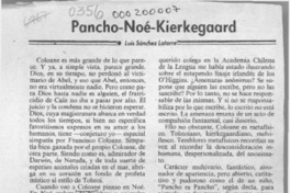 Pancho-Noé-Kierkegaard  [artículo] Luis Sánchez Latorre.