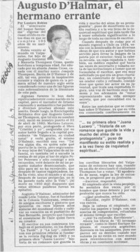 Augusto D'Halmar, el hermano errante  [artículo] Lautaro Robles.