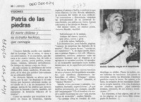 Patria de las piedras  [artículo].