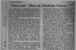 "Máscaras", libro de Modesto Parera  [artículo] Isabel Barrientos.