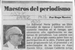 Maestros del periodismo  [artículo] Hugo Montes.