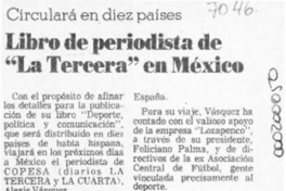 Libro de periodista de "La Tercera" en México  [artículo].