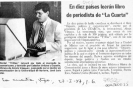 En diez países leerán libro de periodista de "La Cuarta"  [artículo].