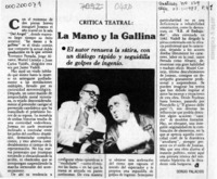 La mano y la gallina  [artículo] Sergio Palacios.