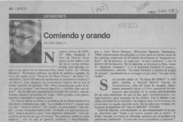 Comiendo y orando  [artículo] Andrés Sabella.