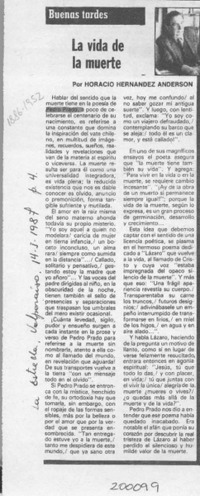 La vida de la muerte  [artículo] Horacio Hernández Anderson.