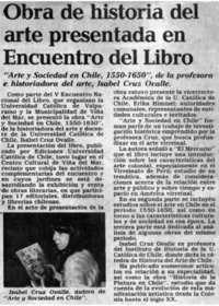 Obra de historia del arte presentada en Encuentro del Libro