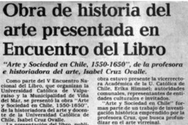 Obra de historia del arte presentada en Encuentro del Libro