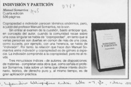 Indivisión y partición  [artículo].