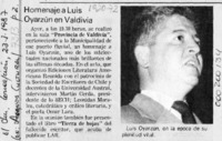 Homenaje a Luis Oyarzún en Valdivia  [artículo].