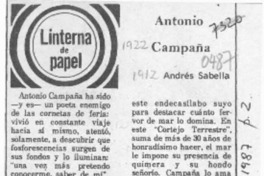 Antonio Campaña  [artículo] Andrés Sabella.