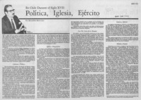 Política, Iglesia, Ejército en Chile durante el siglo XVII