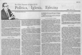Política, Iglesia, Ejército en Chile durante el siglo XVII