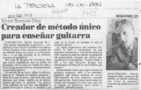 Creador de método único para enseñar guitarra  [artículo] Mario Aravena M.