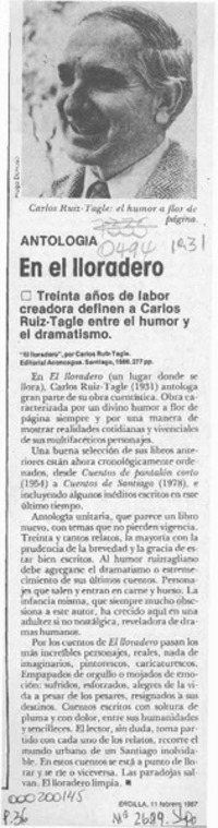 En el lloradero  [artículo].