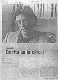 Escrito en la cárcel  [artículo] Guillermo Blanco.