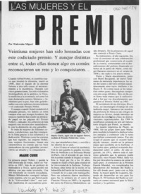 Las mujeres y el Premio Nobel  [artículo] Walewska Miguel.