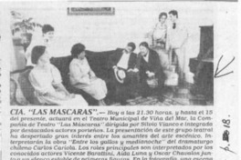 Hoy martes estrena el grupo "Las máscaras"  [artículo].