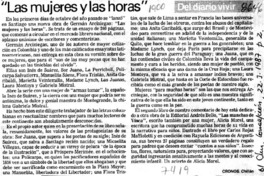 "Las mujeres y las horas"  [artículo] Cronos.
