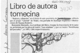 Libro de autora tomecina  [artículo].