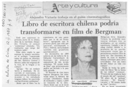 Libro podría transformarse en película  [artículo].