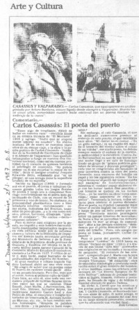 Carlos Casassús, el poeta del puerto