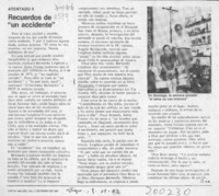 Recuerdos de "un accidente"  [artículo] O. M.
